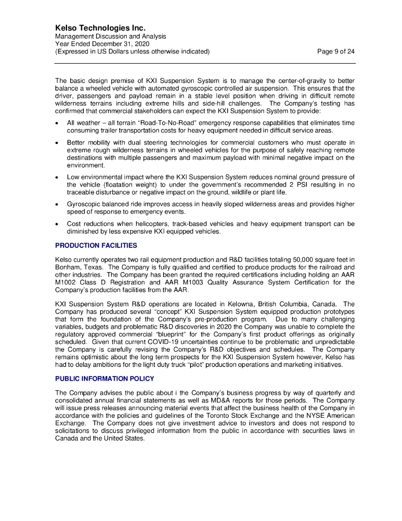 Kelso Technologies Inc.（KLS）2020财年年度报告（英文版）_第9页