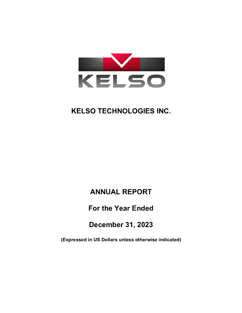 Kelso Technologies Inc.（KLS）2023财年年度报告（英文版）