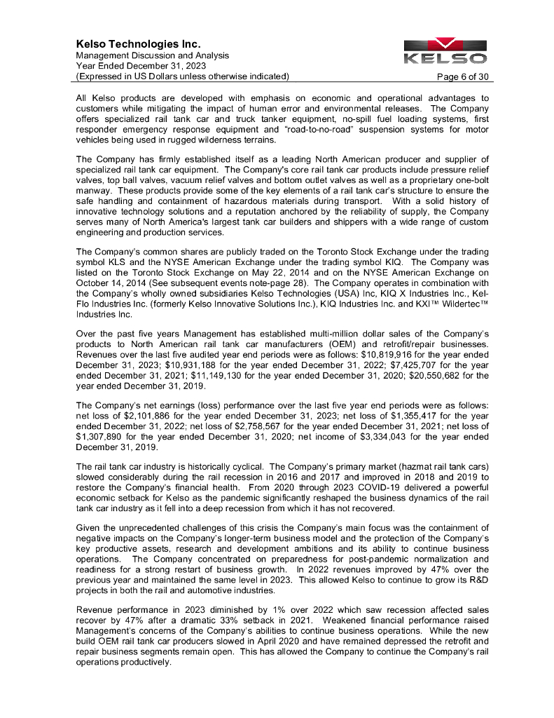 Kelso Technologies Inc.（KLS）2023财年年度报告（英文版）_第7页