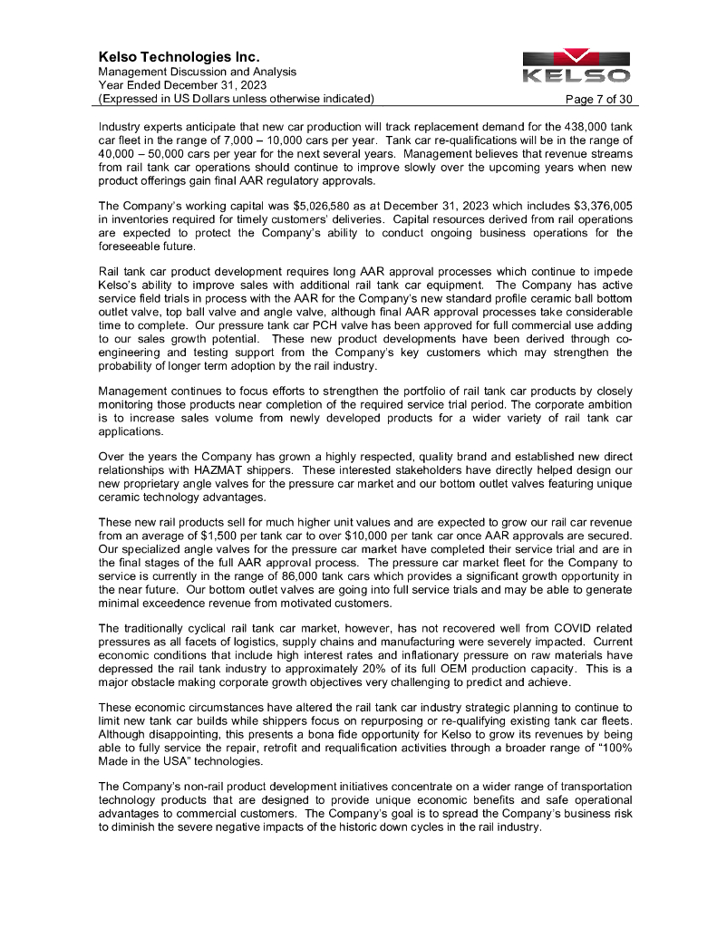 Kelso Technologies Inc.（KLS）2023财年年度报告（英文版）_第8页