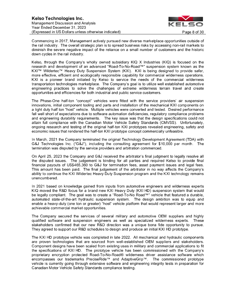 Kelso Technologies Inc.（KLS）2023财年年度报告（英文版）_第9页