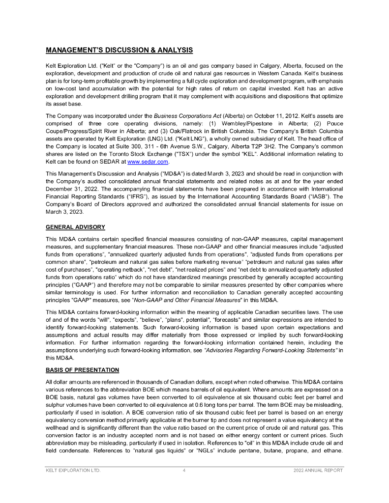 Kelt Exploration（KEL）2022财年年度报告（英文版）_第6页