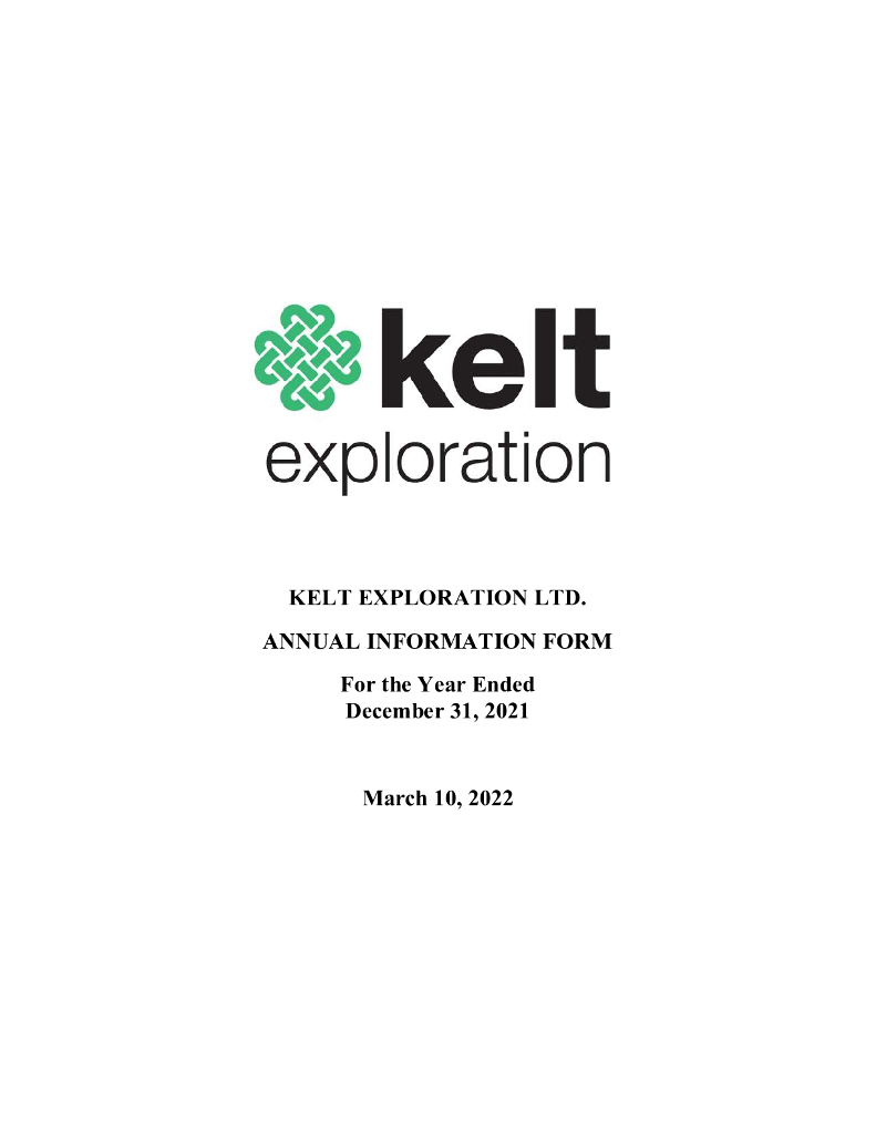 Kelt Exploration（KEL）2021财年年度报告（英文版）