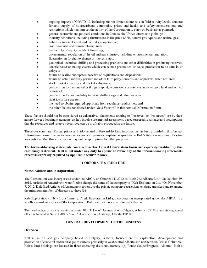 Kelt Exploration（KEL）2021财年年度报告（英文版）_第7页