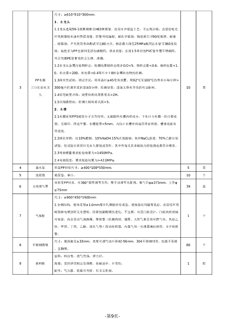 广东省政府采购公开招标文件：前沿材料研究院实验实训室建设-新能源材料应用技术专业实训室基础建设_第9页