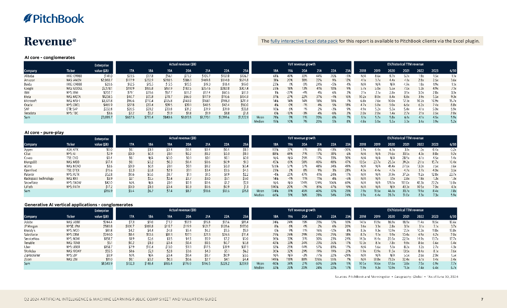 PitchBook：2024年二季度人工智能和机器学习公共报表和估值指南报告（英文版）_第7页