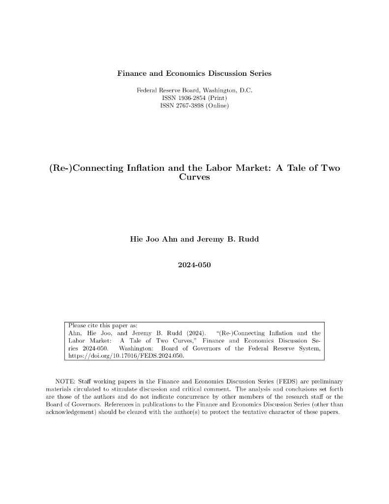美联储：（重新）连接通货膨胀和劳动力市场：两条曲线的故事（英文版）