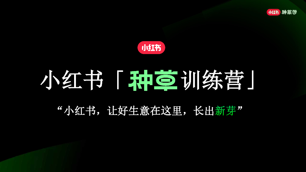小红书：种草训练营