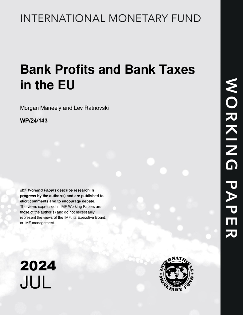 国际货币基金组织：欧盟的银行利润和银行税（英文版）