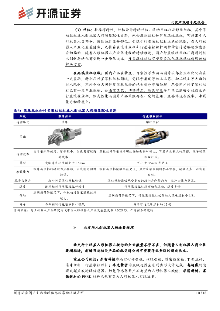开源证券：北交所科技新产业跟踪第二十五期：世界人工智能大会打造人形机器人专区，北交所赋能电机、减速器等领域_第10页