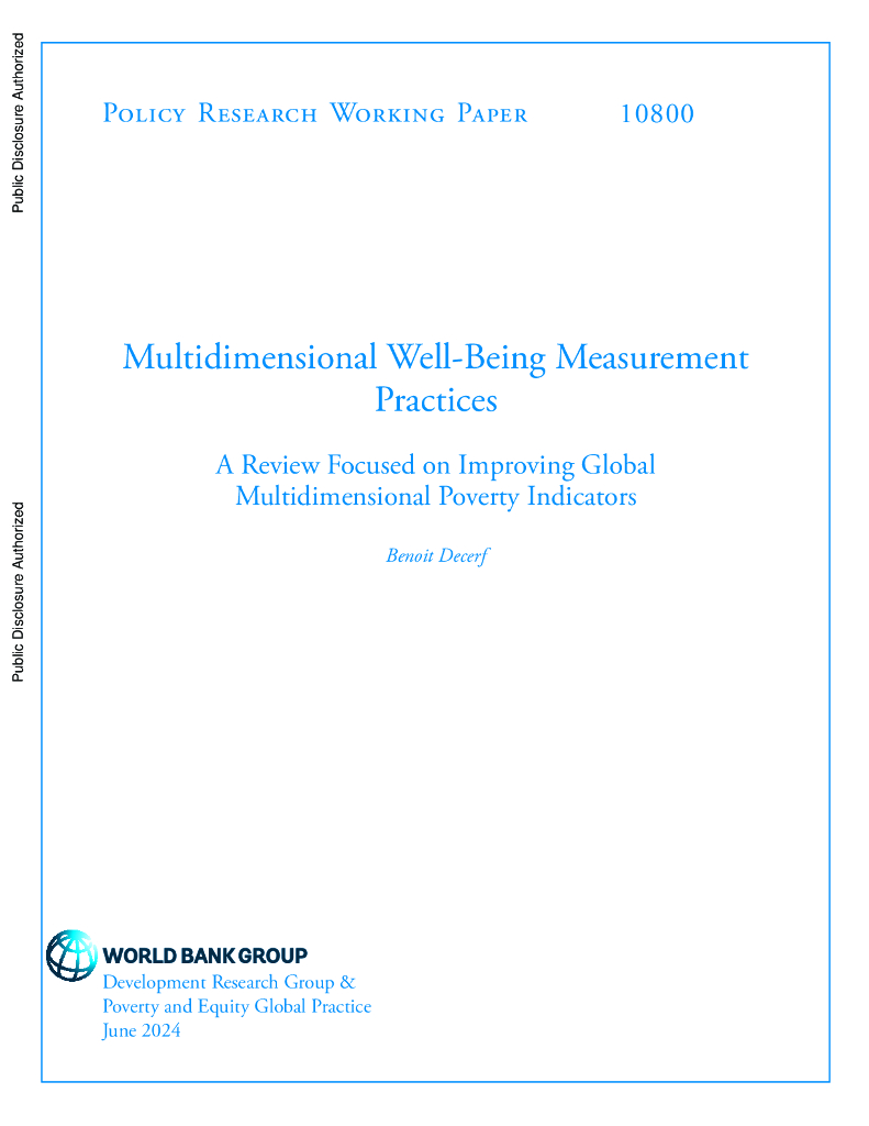 世界银行：多维幸福衡量实践：聚焦于改进全球多维贫困指标的综述（英文版）