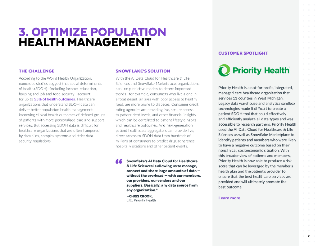 Snowflake：2024医疗保健组织的5种方式报告-利用人工智能数据云来提高病人和业务的效益（英文版）_第7页
