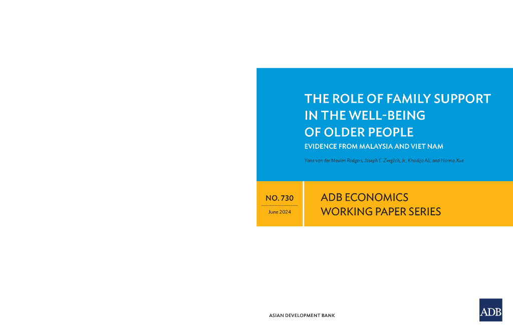 ADB亚洲开发银行：家庭支助对老年人幸福的作用：来自马来西亚和越南的证据（英文版）