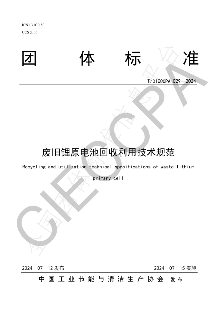 T/CIECCPA 029-2024 标准预览