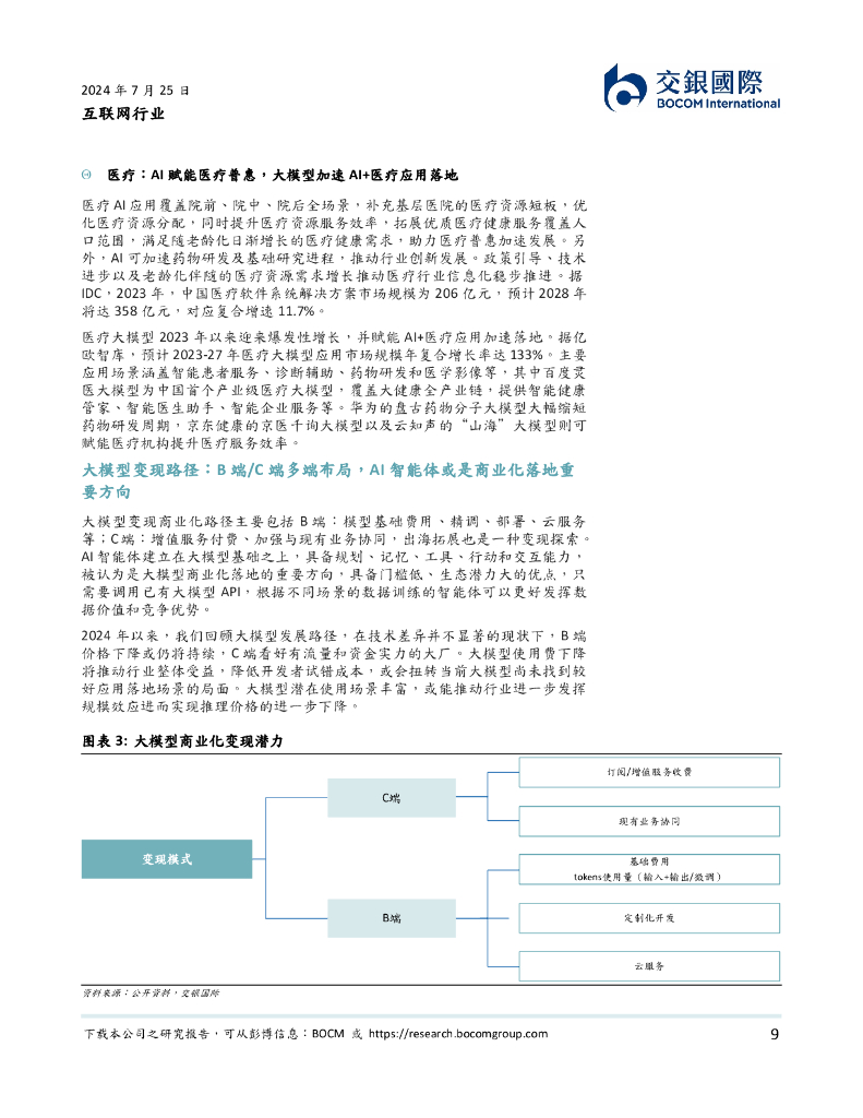 交银国际：互联网行业：新质生产力加速AI+行业应用落地_第9页
