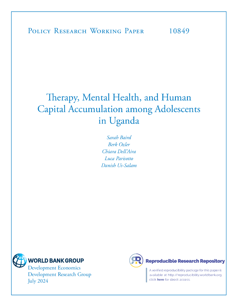 世界银行：乌干达青少年的治疗、心理健康和人力资本积累（英文版）
