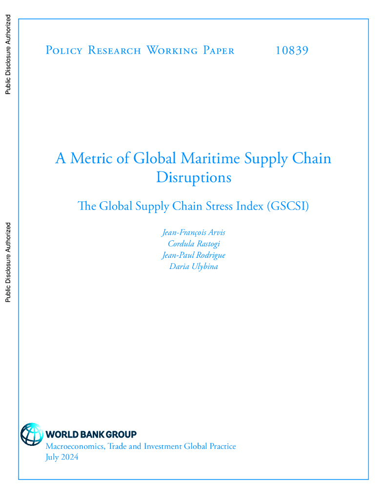 世界银行：全球海运供应链中断的度量：全球供应链压力指数（GSCSI）（英文版）