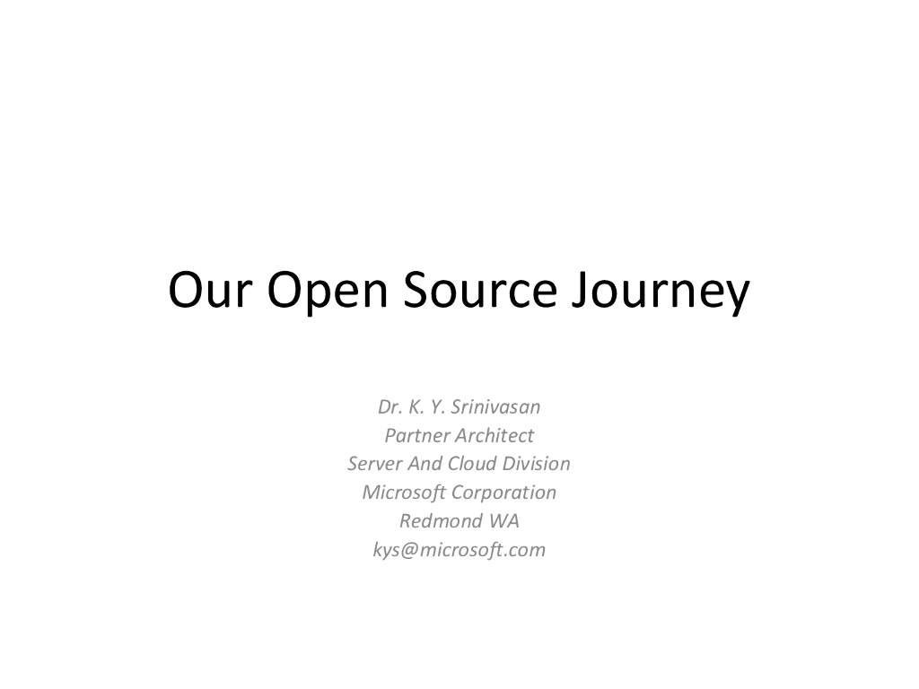 微软开源之旅：Our Open Source Journey
