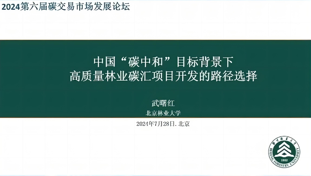 北京林业大学（武曙红）：2024中国“碳中和”目标背景下高质量林业碳汇项目开发的路径选择报告海报