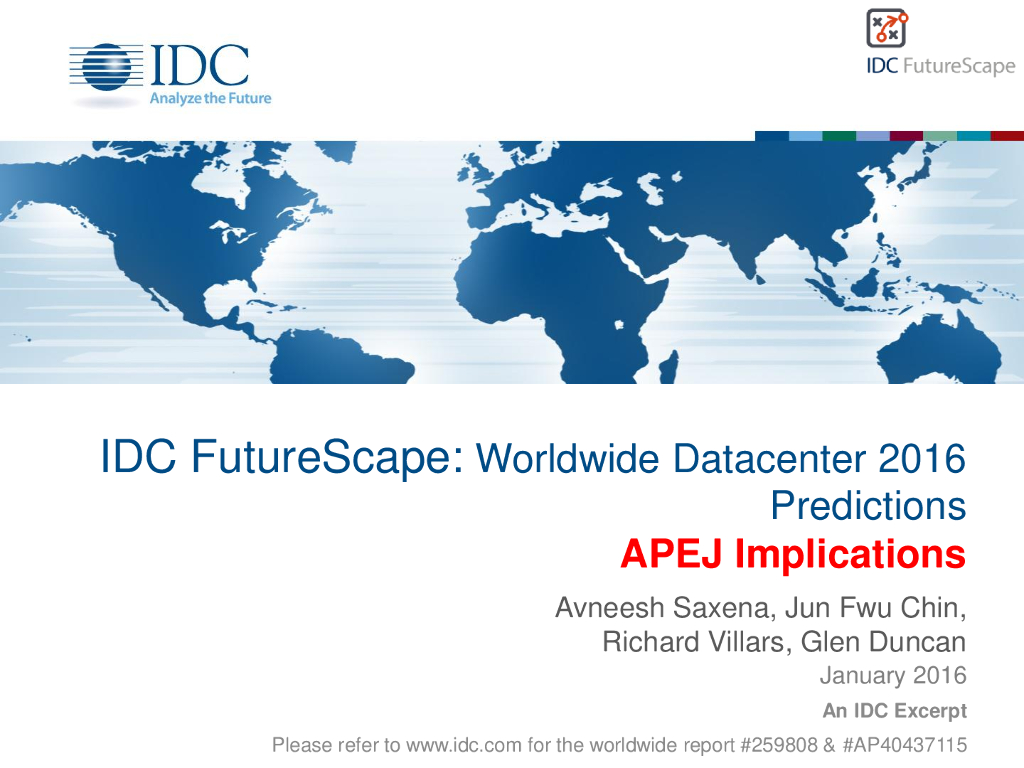 IDC：全球数据中心预测2016（英文版）