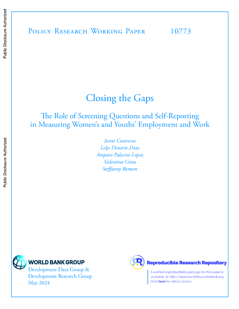 世界银行：缩小差距：筛选问题和自我报告在衡量妇女和青年就业和工作中的作用（英文版）