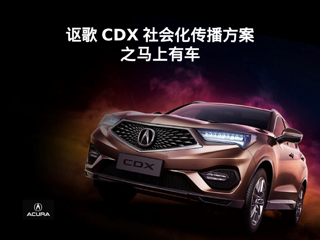 讴歌CDX-码上有车新媒体营销传播方案