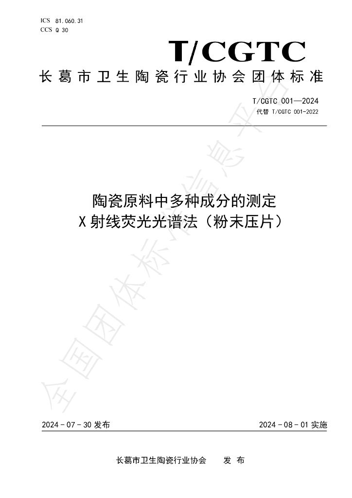 T/CGWSTC 001-2024 标准预览