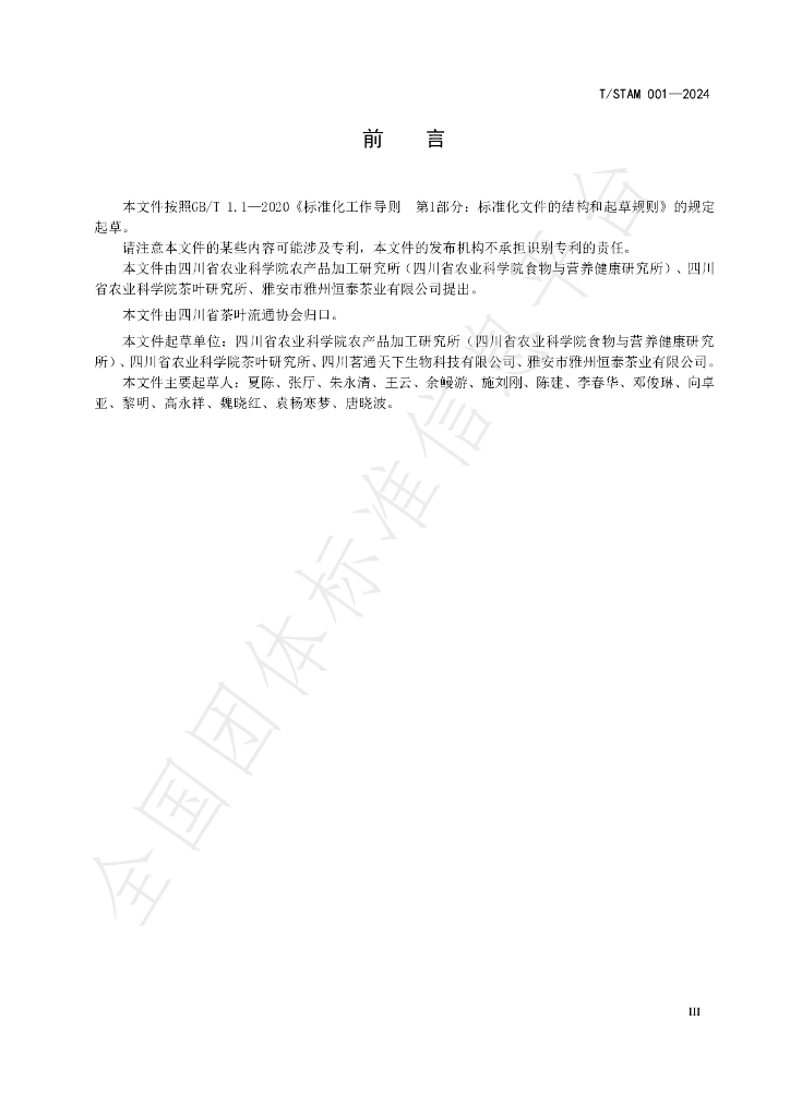 T/STAM 001-2024 标准预览