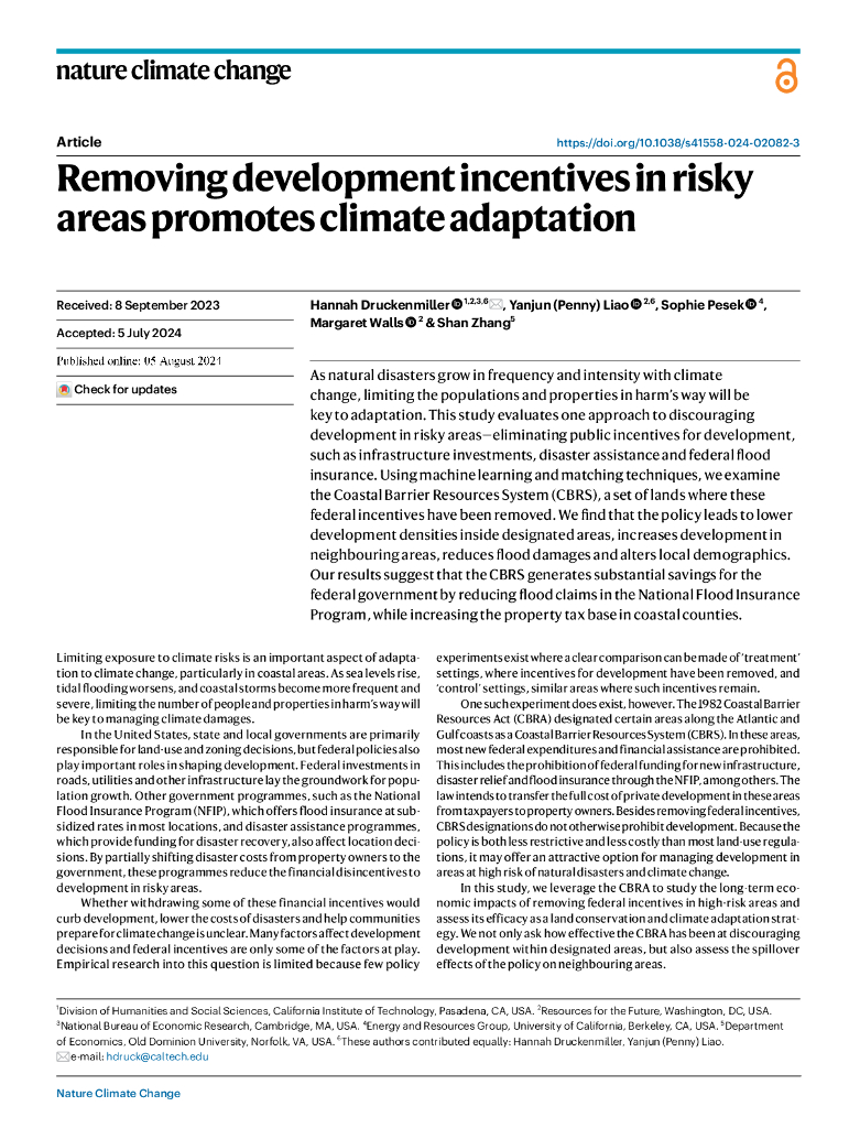 nature：取消风险地区开发激励措施有助于促进气候适应（英文版）