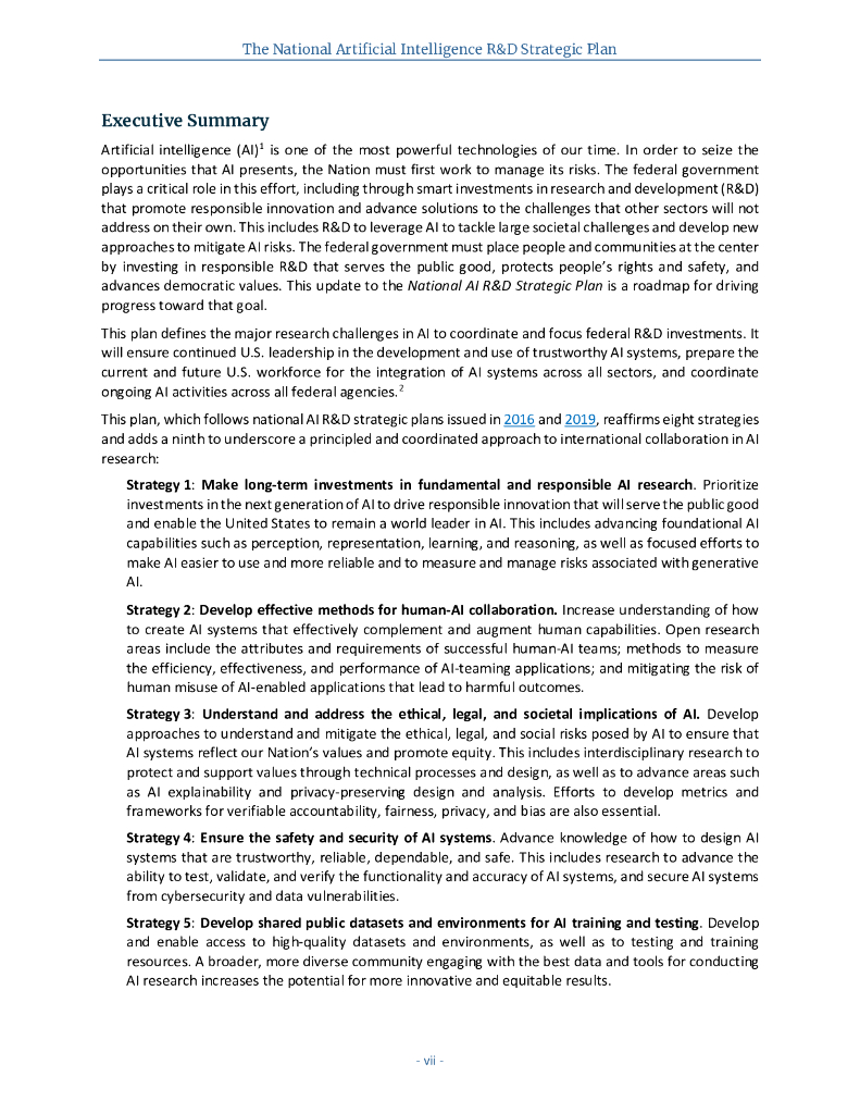 美国国家科学技术委员会：2023国家人工智能研究与发展战略计划报告（英文版）_第7页