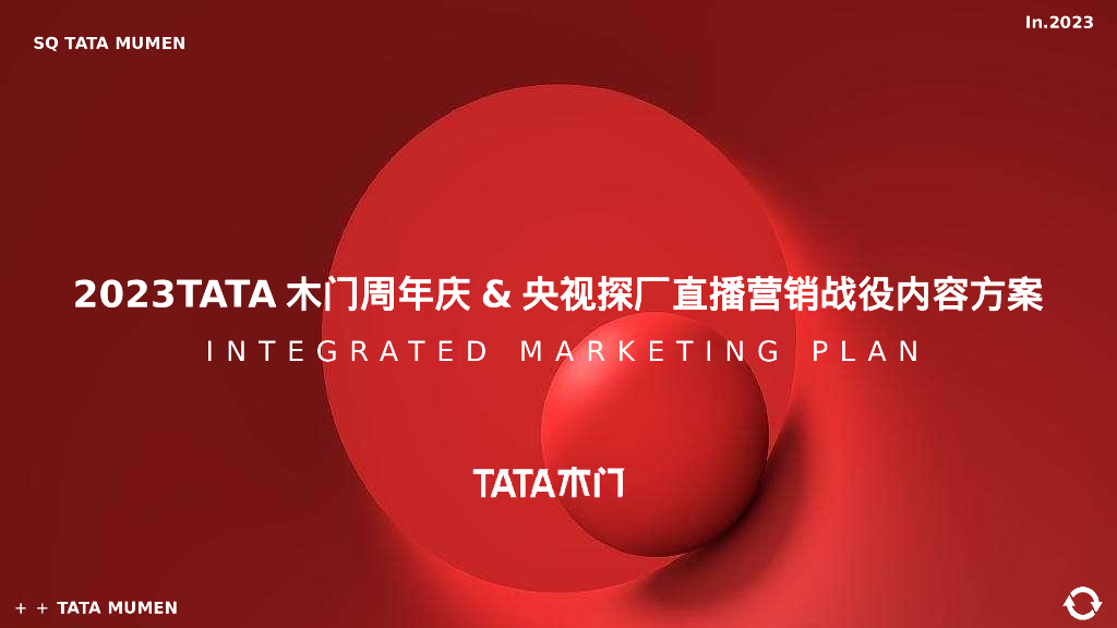 TATA木门：2023周年庆&央视探厂直播营销战役内容方案