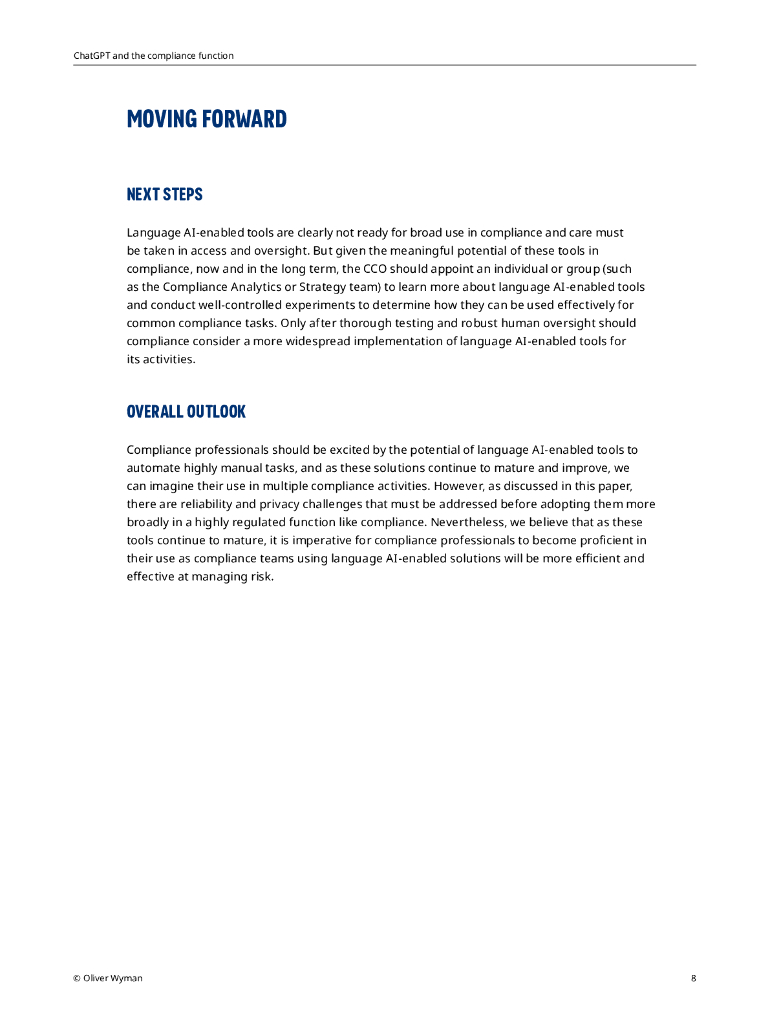 奥纬咨询：CHATGPT如何协助合规部门的工作？（英文版）_第8页
