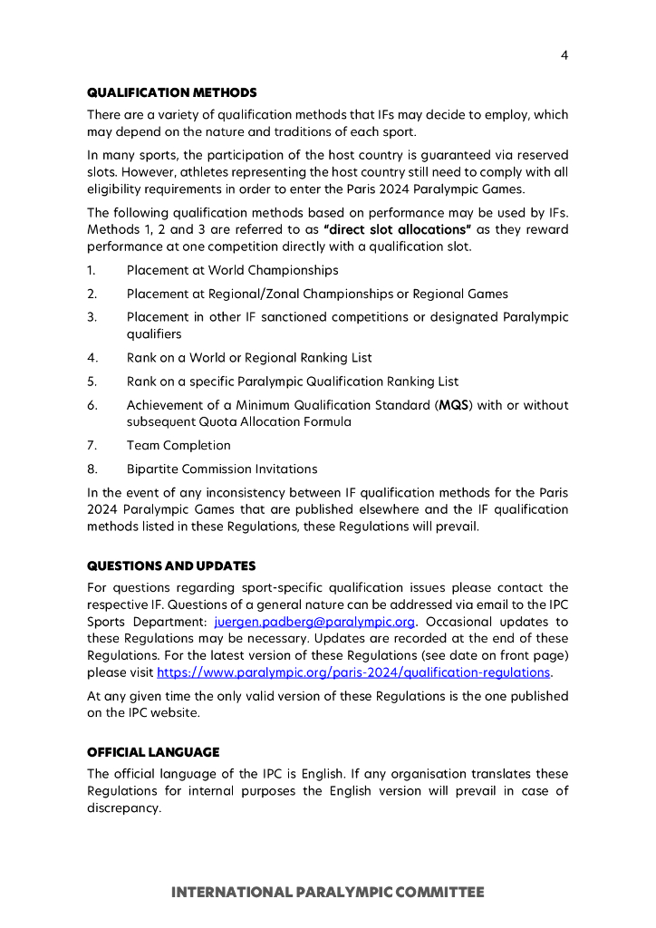 巴黎奥运会2024年残奥会资格规则（英文版）_第4页