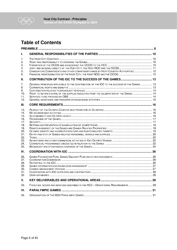 2024年第三十三届奥林匹克运动会主办城市合同原则（英文版）_第6页