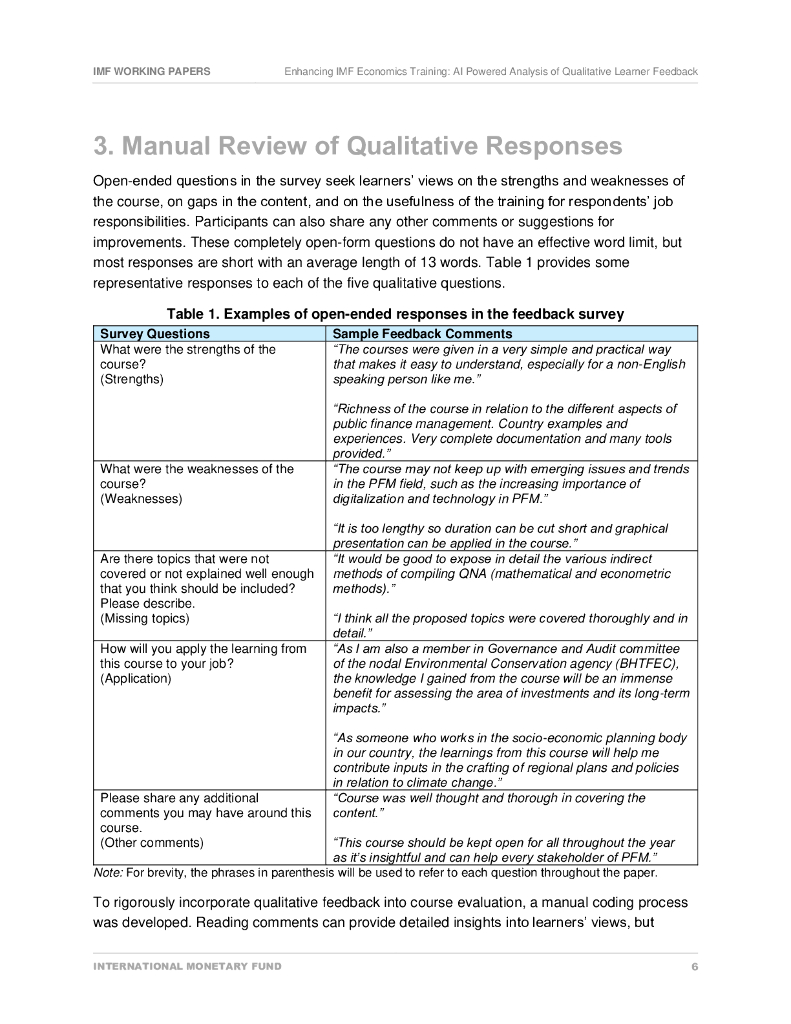 国际货币基金组织：2024加强IMF经济学培训：基于人工智能的定性学习者反馈分析报告（英文版）_第8页