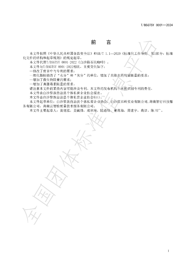 T/BSGTSY 0001-2024 标准预览