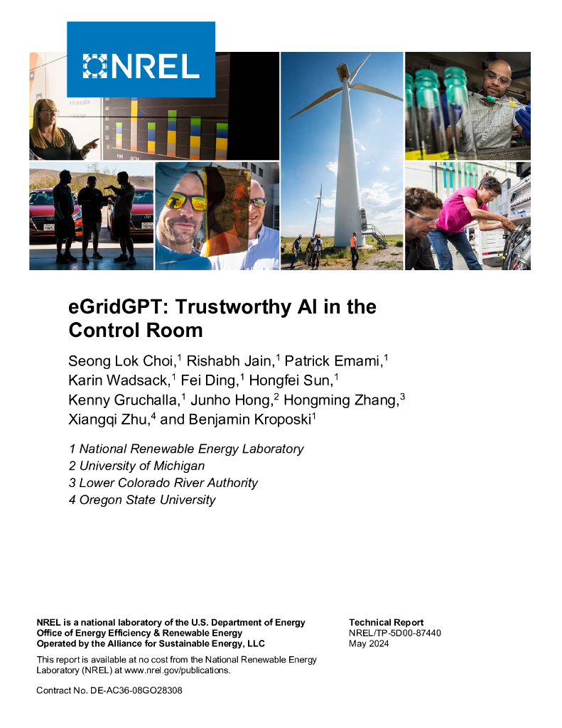 NREL：2024年eGridGPT控制室中值得信赖的<em>人工智能</em>报告（英文版） 海报