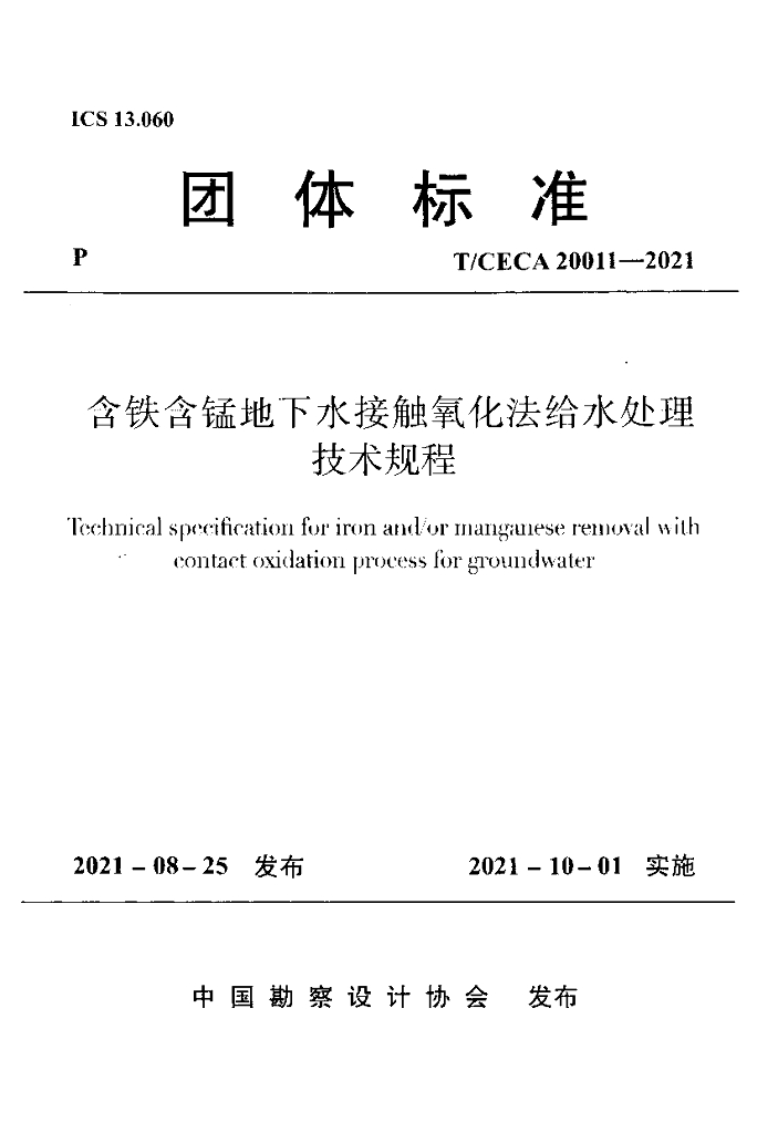 T/CECA 20011-2021 标准预览