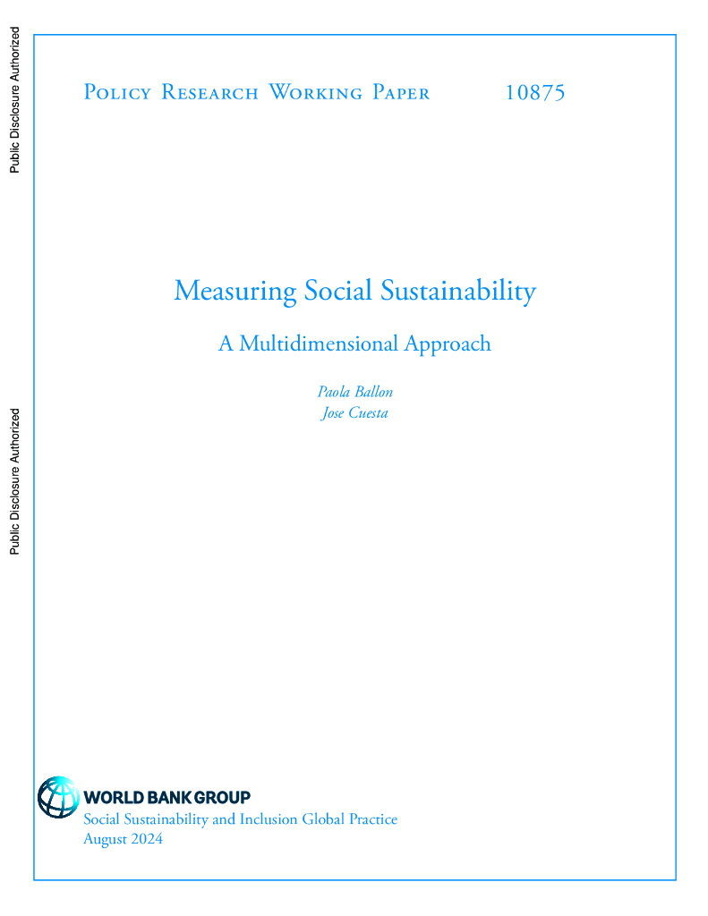 世界银行：衡量社会可持续性：多维方法（英文版）