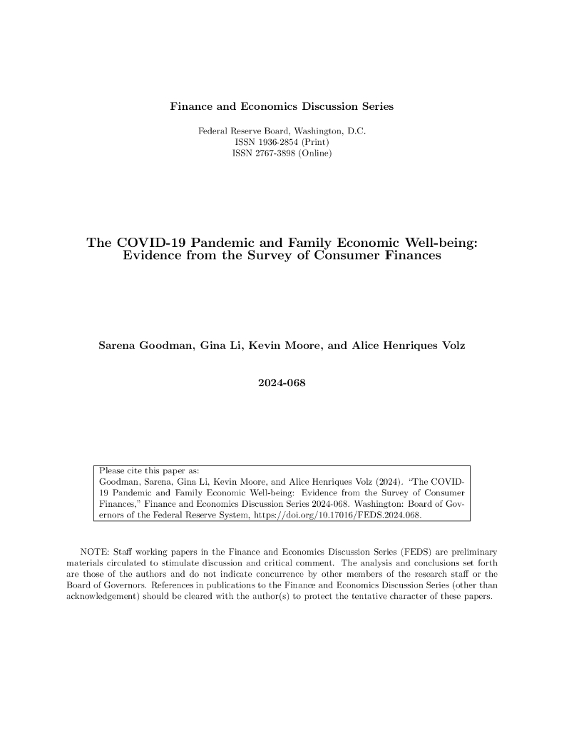 美联储：新冠肺炎疫情与家庭经济健康：来自消费者金融调查的证据（英文版）