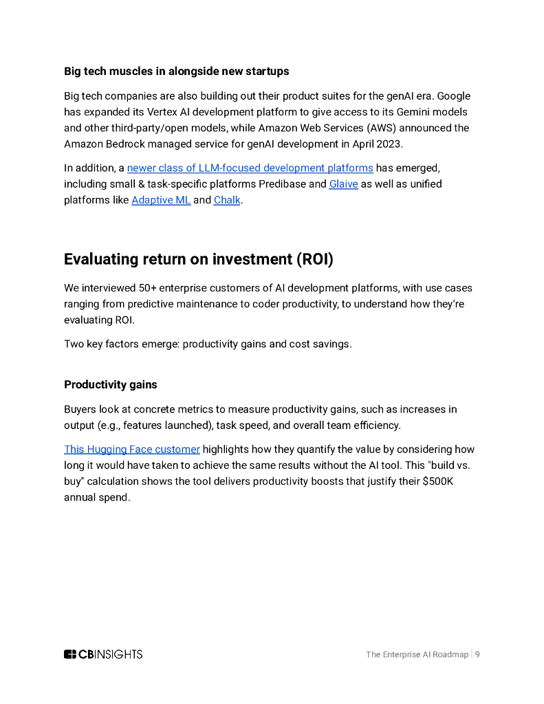 CB Insights：2024企业人工智能路线图：AI开发平台的演变及对ROI评估与用例实践的深远影响报告（英文版）_第9页