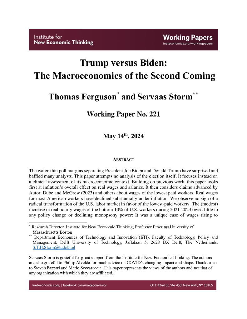 新经济思想研究所-特朗普与拜登：第二次大选的宏观经济学（英文版）