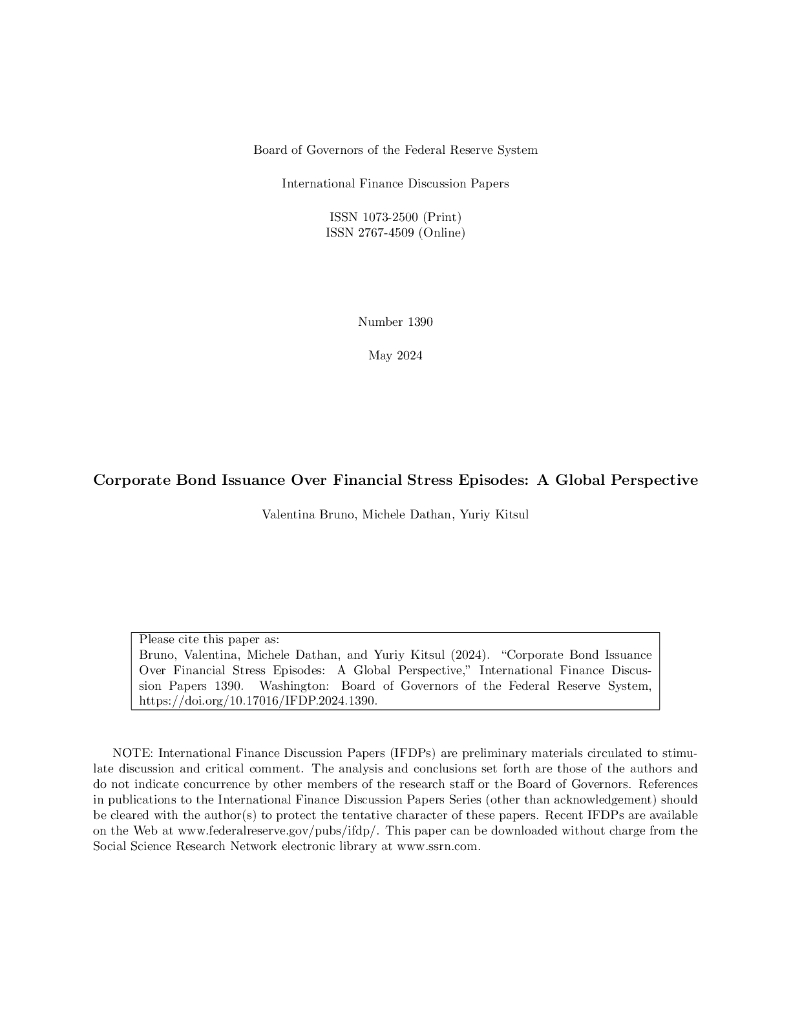 美联储：金融压力下的公司债券发行：全球视角（英文版）