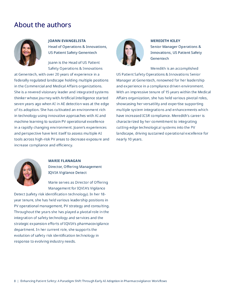 IQVIA艾昆纬：2024年提高患者安全性：药物警戒工作流程中早期采用人工智能的范式转变报告（英文版）_第8页