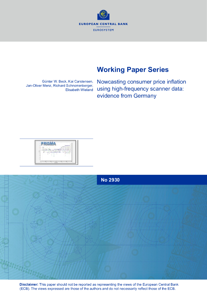 欧洲央行：利用高频扫描仪数据预测消费者价格上涨：来自德国的证据（英文版）