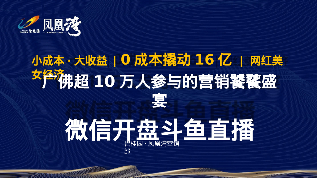 【碧桂园经典营销案例】斗鱼直播微信开盘：0成本撬动16亿元 微信开盘