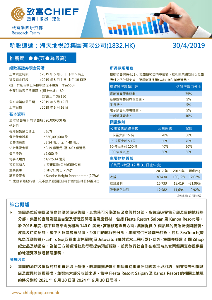 致富证券：新股速递：海天地悦旅集团有限公司