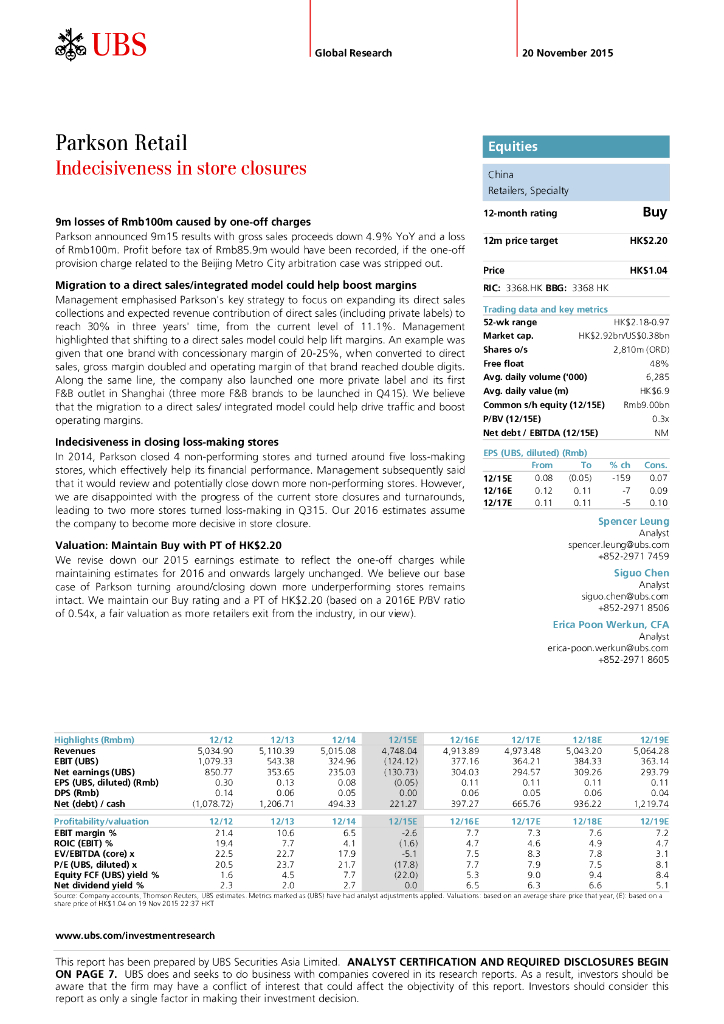 瑞银证券：百盛集团（03368）港股公司研究报告-Indecisivenessinstoreclosures