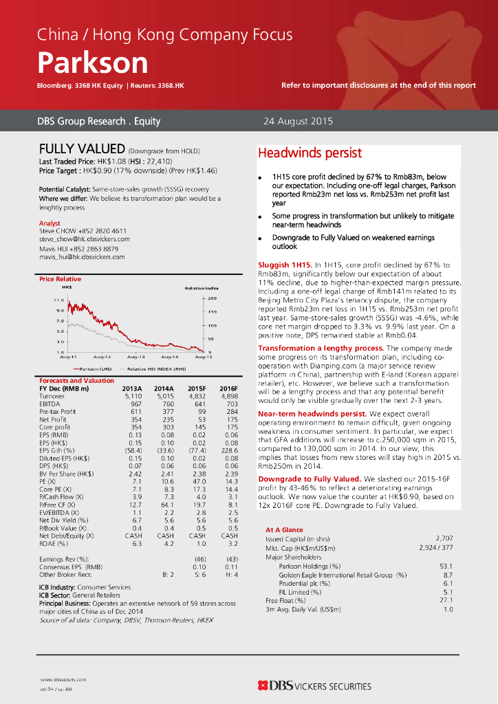 星展集团：百盛集团（03368）港股公司研究报告-Headwindspersist