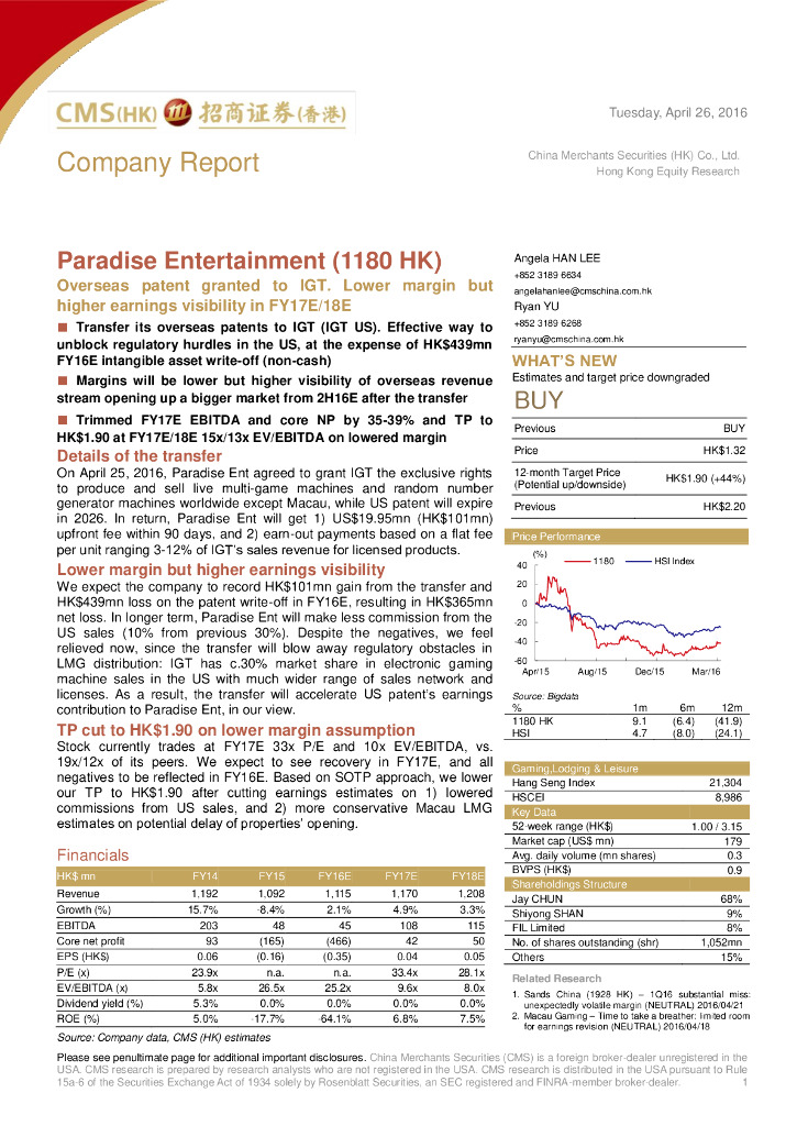 招商证券(香港)：汇彩控股（01180）港股公司研究报告-OverseaspatentgrantedtoIGT.LowermarginbuthigherearningsvisibilityinFY17E/18E